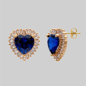Heart Sapphire Stone Earrings