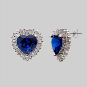 Heart Sapphire Stone Earrings