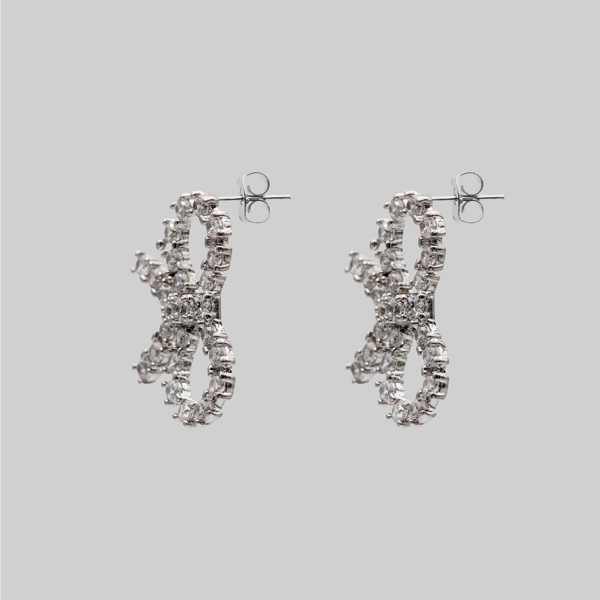 Crystal Rhinestone Bow Tie Earrings