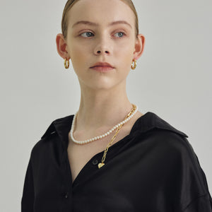Chain Drop Pearl Necklace