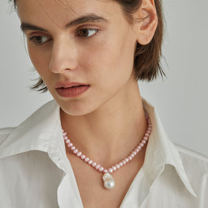 Pink Natural Pearl Necklace