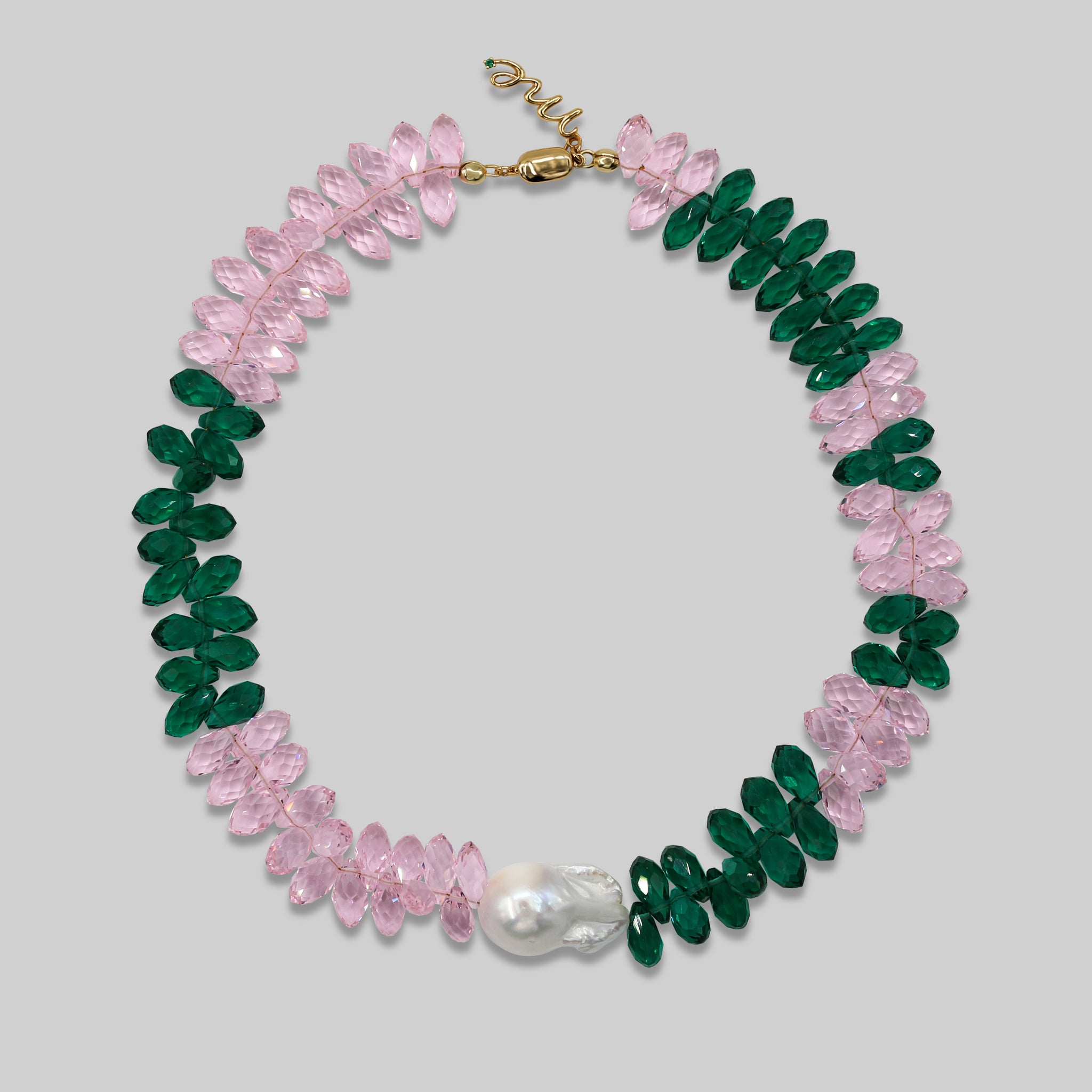 color beads gemstone baroque pearl charm necklace summer 