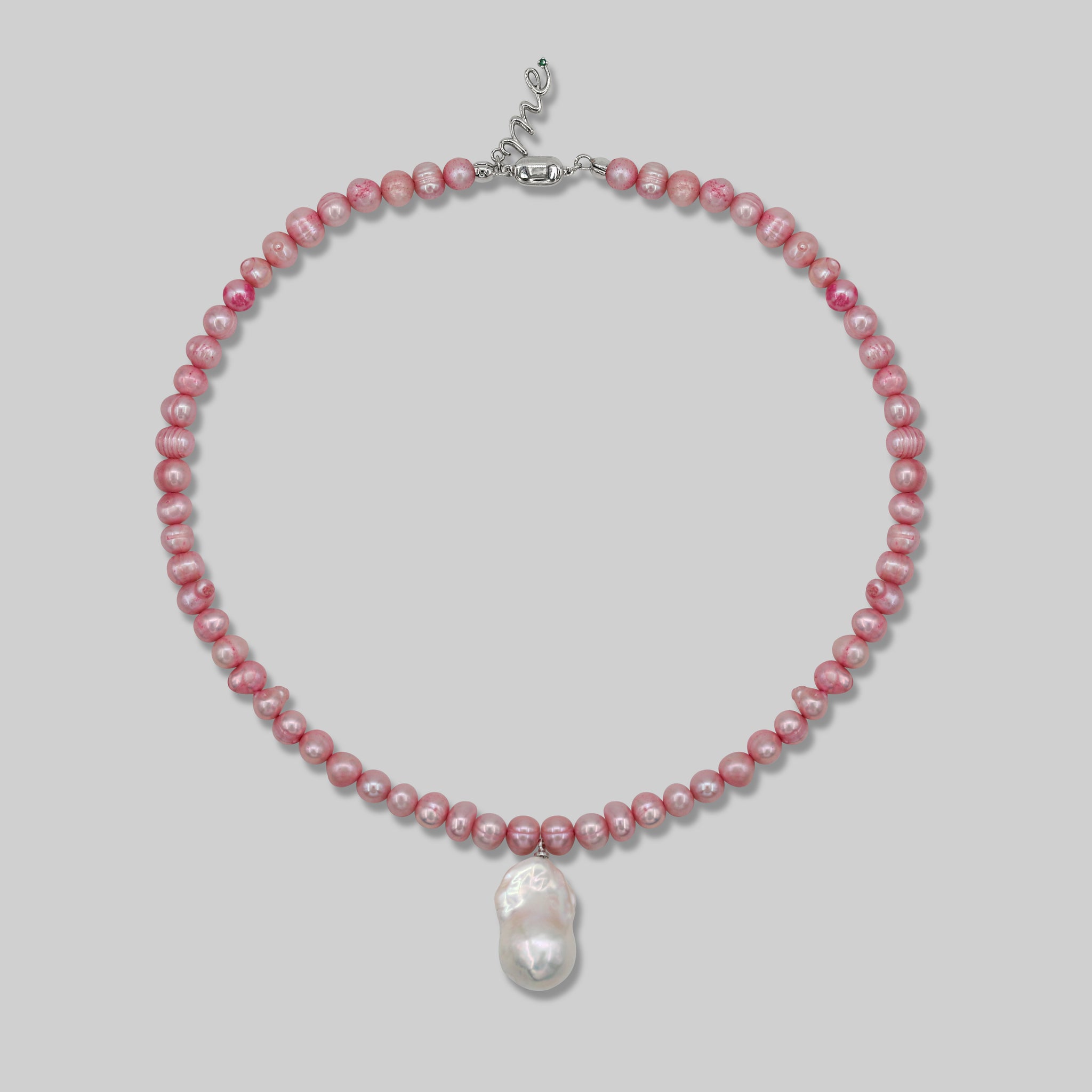 pink freshwater baroque pearl necklace summer necklace statement 