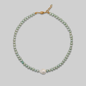mint freshwater pearl necklace daily women's necklace summer necklace 