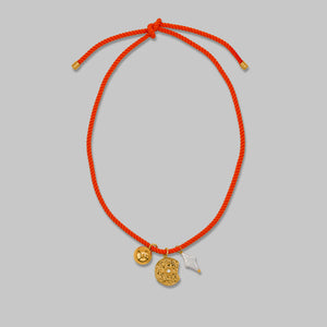 cord necklace pearl necklace charm necklace orange summer choker anklets 