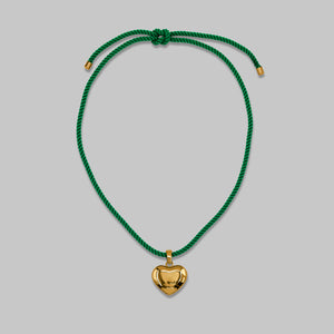 cord necklace choker green heart pendant anklets
