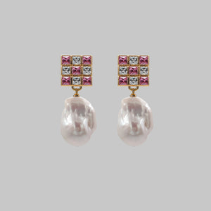 baroque pearl earring statement earrings womens earrings summer earrings rose crystal zircon stone