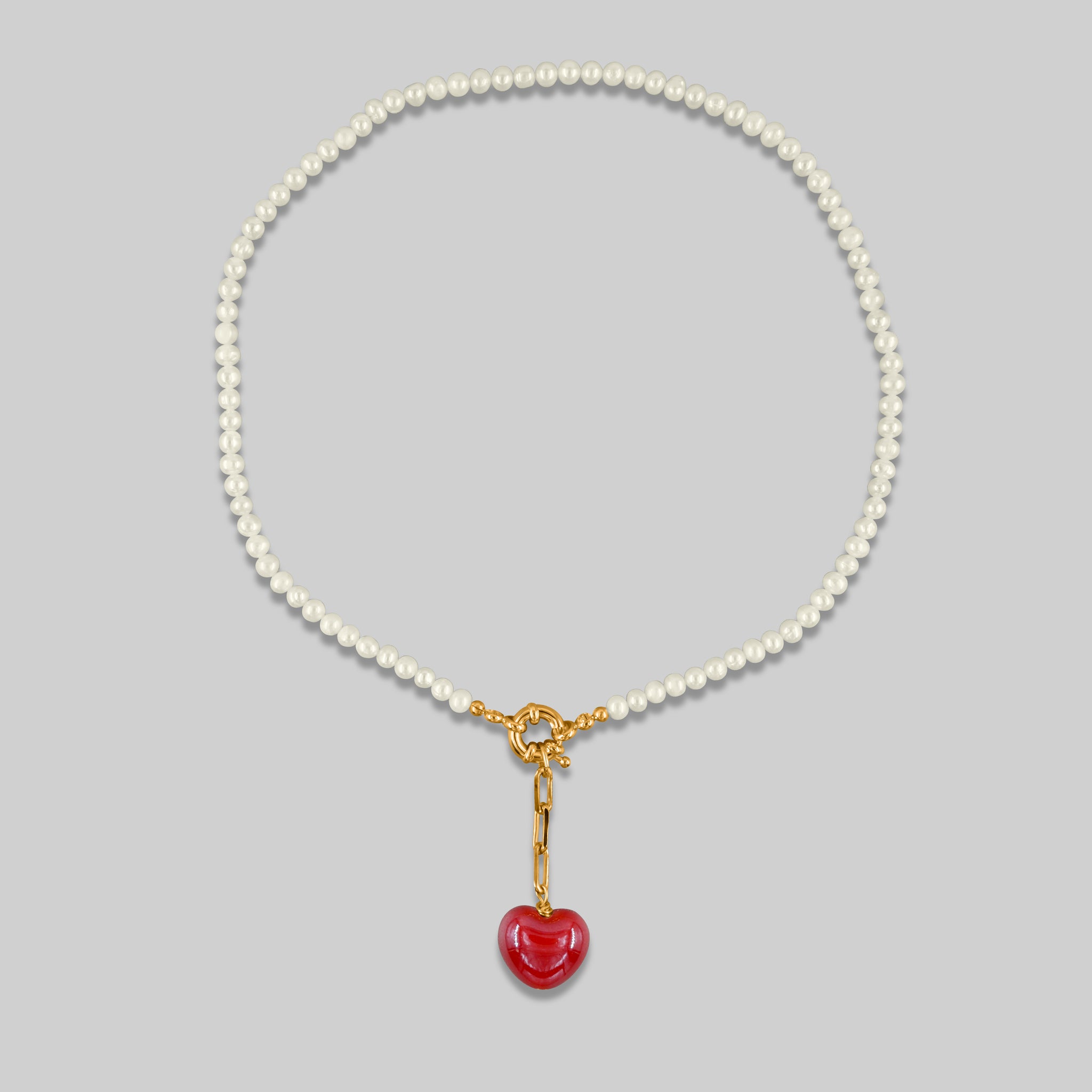 Love Pendant Drop Pearl Necklace