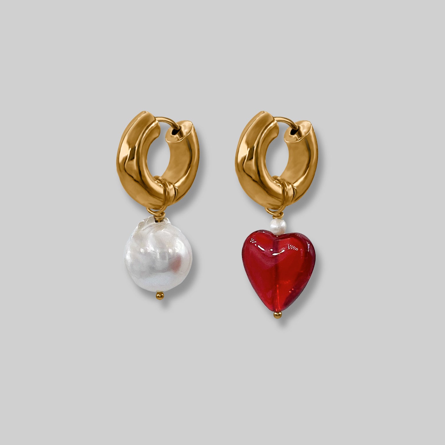 Heart drop hoop on sale earrings