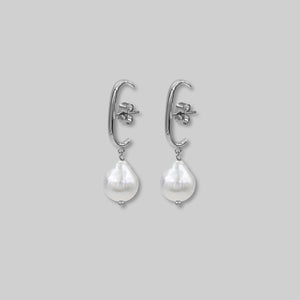 Baroque Pearl Loop Earrings