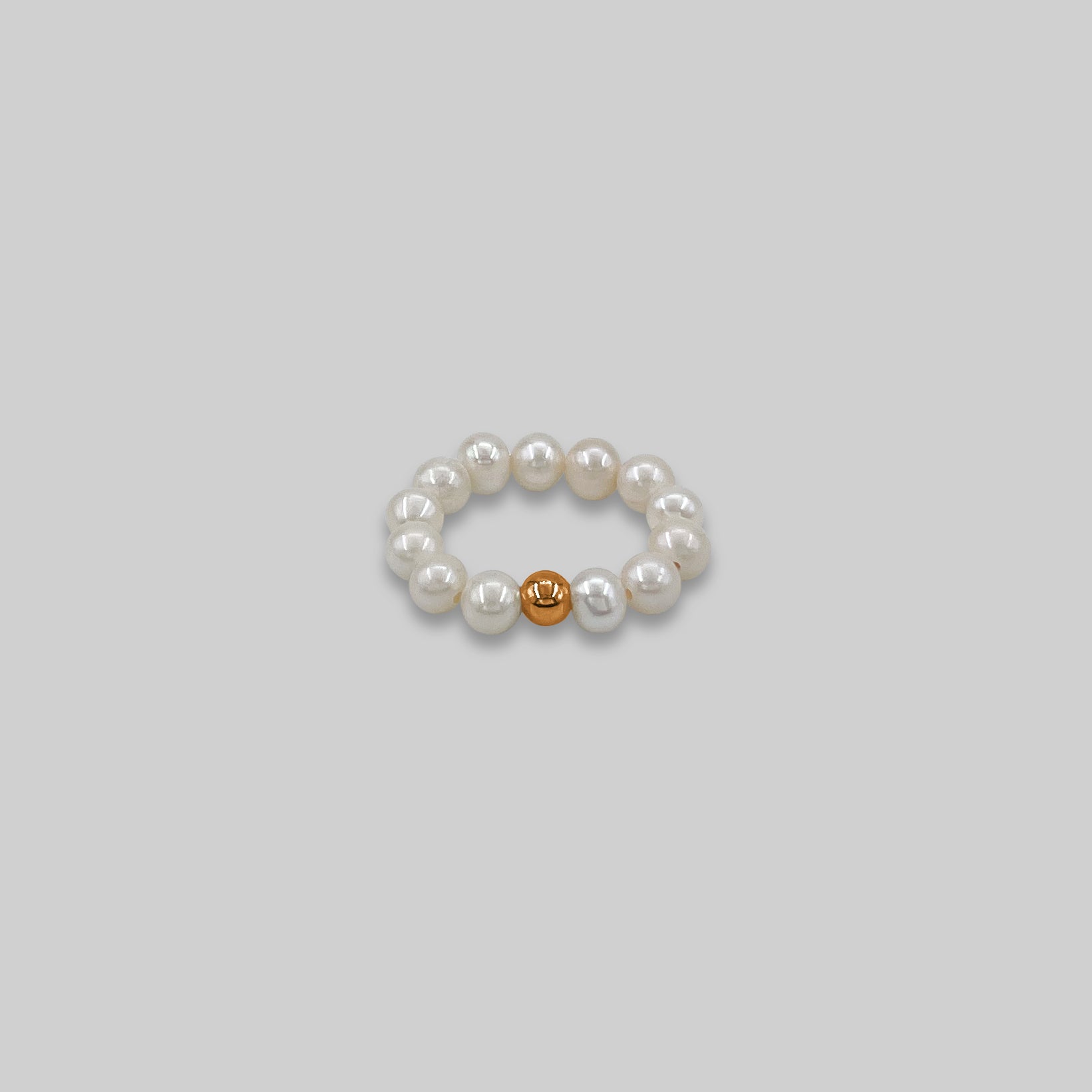 Gold Pearl Stretch Ring