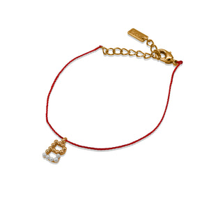 Dainty thread initial bracelet