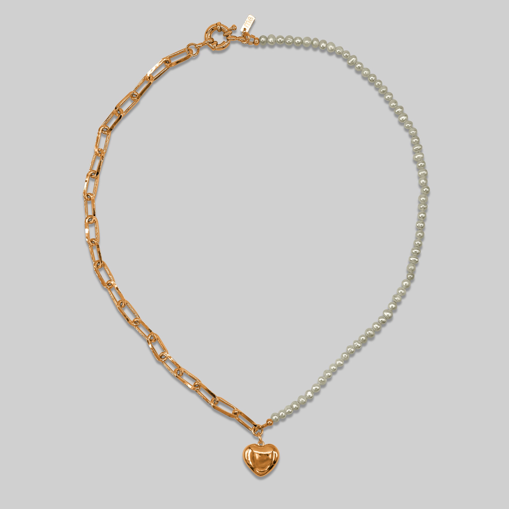 Petite Heart Pendant Pearl Necklace